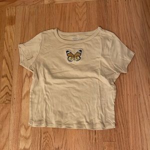 Cropped butterfly tee